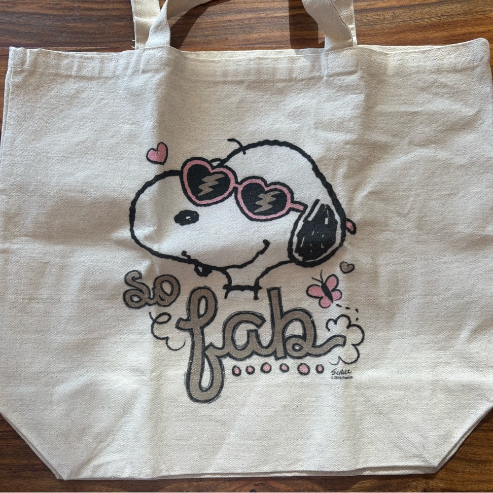 HAND MADE Printed SNOOPY Canvas Tote